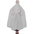 Free size jilbab with nose piece- Silver Grey